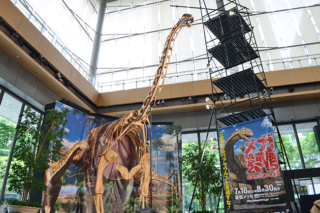 ねば〜る君も応援！「メガ恐竜展」1日限りの先行公開！ヨーロッパ最大の恐竜「トゥリアサウルス」がマルキューブに出現！
