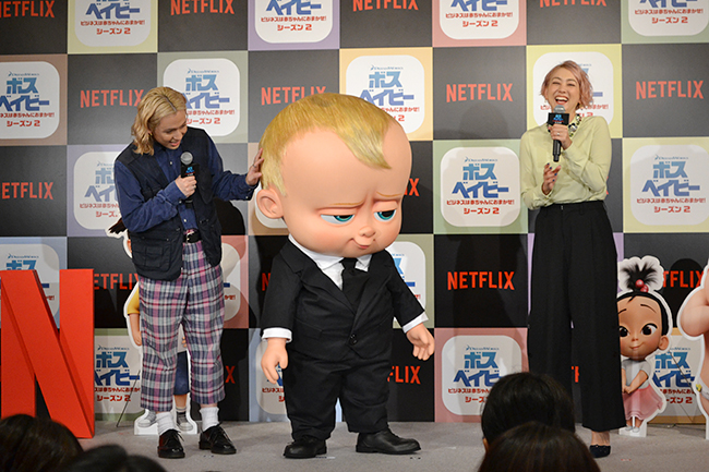 妊娠期間の「十月十日（とつきとおか）」から「赤ちゃんの日」となっている2018年10月10日（水）、世界最大級のオンラインストリーミングサービスNetflix（ネットフリックス）のアニメシリーズ『ボス・ベイビー: ビジネスは赤ちゃんにおまかせ！』ママ＆ベイビー限定試写会がザ・ペニンシュラ東京で開催！たくさんの親子が参加し試写はもちろんメイクにマッサージ、SHELLEYさん、りゅうちぇるさんの子育てトークを楽しみました！