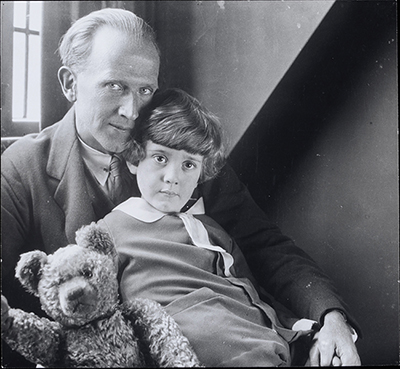 38041800912255 Photograph of A. A. Milne and Christopher Robin From: Correspondence and other material relating to the illustration and publication of 'Winnie the Pooh' and 'Now we are six', 1925-1926.