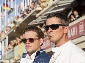 Matt Damon and Christian Bale in Twentieth Century Fox’s FORD V. FERRARI.