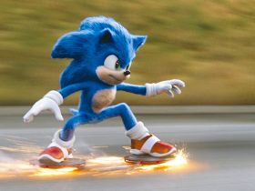 Sonic (Ben Schwartz) in SONIC THE HEDGEHOG from Paramount Pictures and Sega. Photo Credit: Courtesy Paramount Pictures and Sega of America.