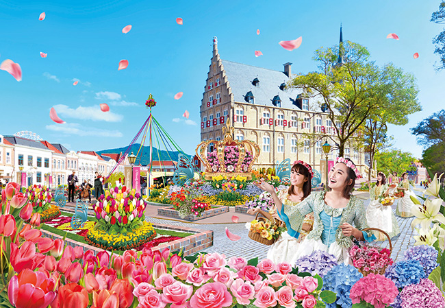 長崎県佐世保市にあるオランダの街並みを再現した日本一広いテーマパーク「ハウステンボス」は、「365日楽しい」をテーマに花、光、ゲーム、ライブやミュージカル、歌劇など音楽が1年中あふれています。2020年春は新エリア「光のファンタジアシティ」「フラワーフェスティバル」が開催！