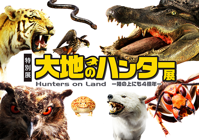 特別展「大地のハンター展 ～陸の上にも4億年～」が2021年3月9日（火）から〜6月13日（日）まで国立科学博物館で開催！生きるために必要な捕食に注目しハンターの顎と歯の進化、ハンティングテクニックを紹介しながら生態系におけるその役割と重要性を解き明かす！