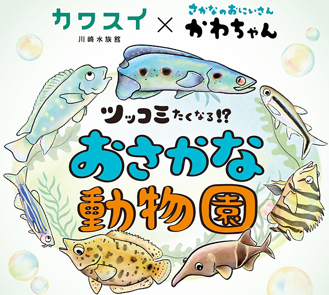 「カワスイ 川崎水族館」では、さかなのおにいさん かわちゃんとのコラボレーション特別企画展示「ツッコミたくなる!? おさかな動物園」を2021年12月17日（金）〜2022年1月31日（月）まで開催！かわちゃんが描きおろした魚の生態を学べる4コマ漫画とともに全17種約350点を展示。