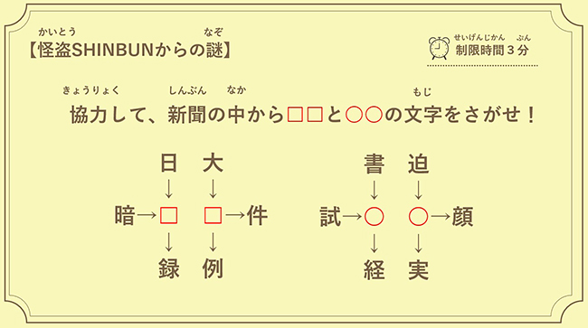 2021年10月に実施して大好評だったオンライン謎解きイベントがパワーアップして再登場！ 学びにつながるオンライン謎解きイベント「怪盗SHINBUNからの挑戦状Ⅱ 〜しんぶん七つ道具を取り戻そう〜」が、2022年1⽉29⽇（⼟）に開催！ 参加者募集中！