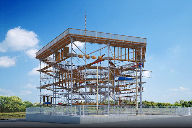 日本一の歩行者専用吊橋「三島スカイウォーク」を運営する株式会社フジコーは2022年8月(予定)、世界遺産 富士山の眼下、史跡・山中城址公園隣接地に高さ18メートル、幅32メートルの六角柱の巨大なスポーツアトラクションタワー「ドラゴンキャッスル」をオープン!