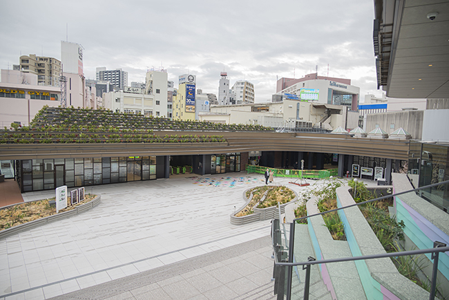 大井町トラックスの開業に合わせて開通する大井町駅「トラックス⼝」の駅前広場「ステーションプラザ」