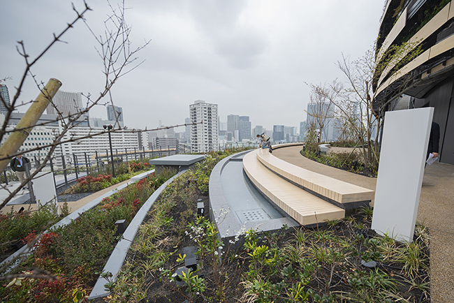 「モン タカナワ:ザ ミュージアム オブ ナラティブズ」屋上の足湯テラス