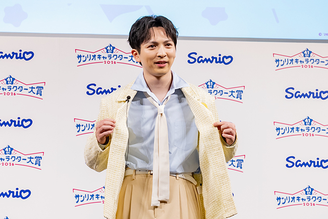 「2026年サンリオキャラクター大賞」開幕イベントに登壇した「M!LK」の吉田仁人さん