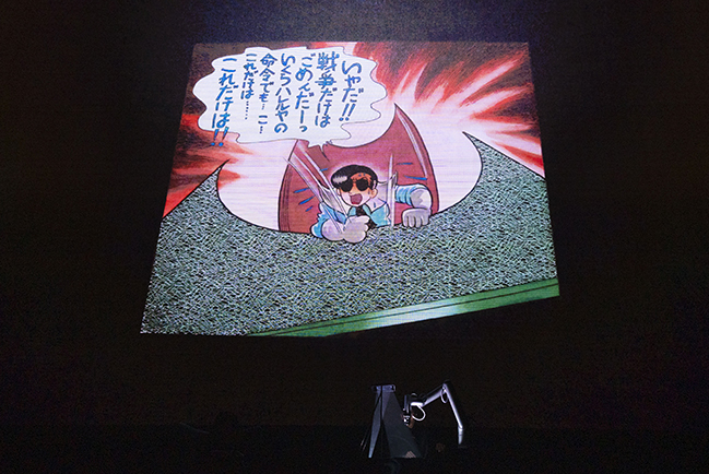 モン タカナワで開催の『マンガローグ：火の鳥』ゲネプロにて、火の鳥 未来編の名シーンのひとつ、ロックの葛藤