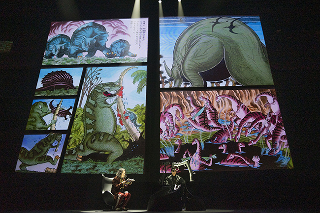 モン タカナワで開催の『マンガローグ：火の鳥』ゲネプロにマンガローガーとして登場した又吉直樹さん