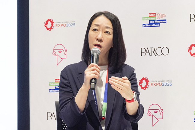 いのちの未来＋」記者発表に登壇したMoN Takanawa アーティスティック・ディレクター 内田まほろ氏