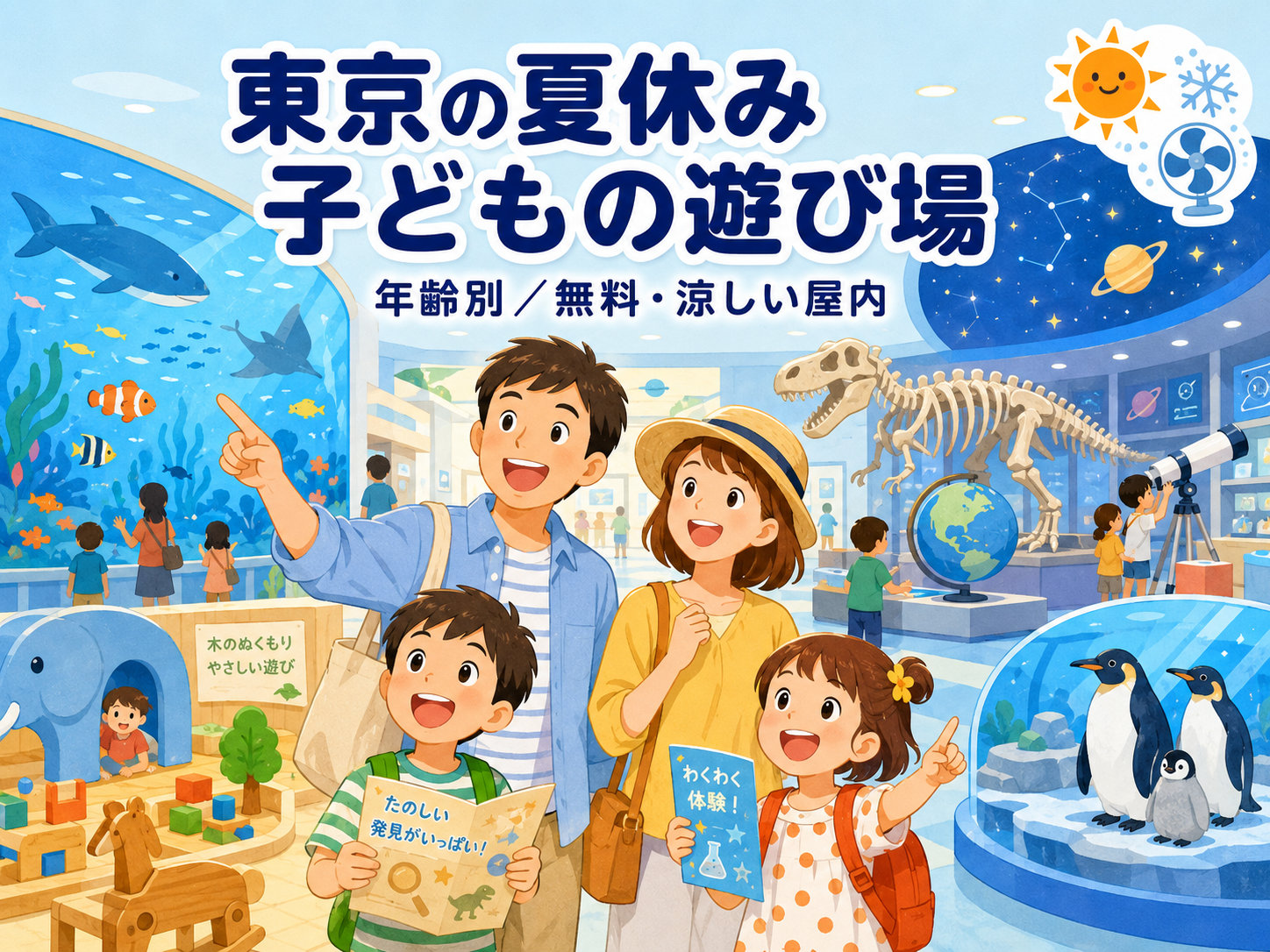 夏休みに子どもと行きたい東京の遊び場【年齢別・無料あり】